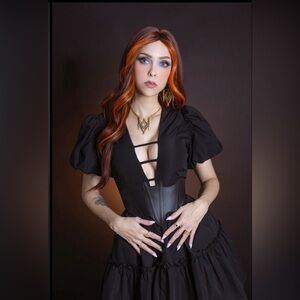 NWT AUSTEN - COTTAGE CORE BUBBLE PARTY DRESS WITH CUT OUT NECKLINE